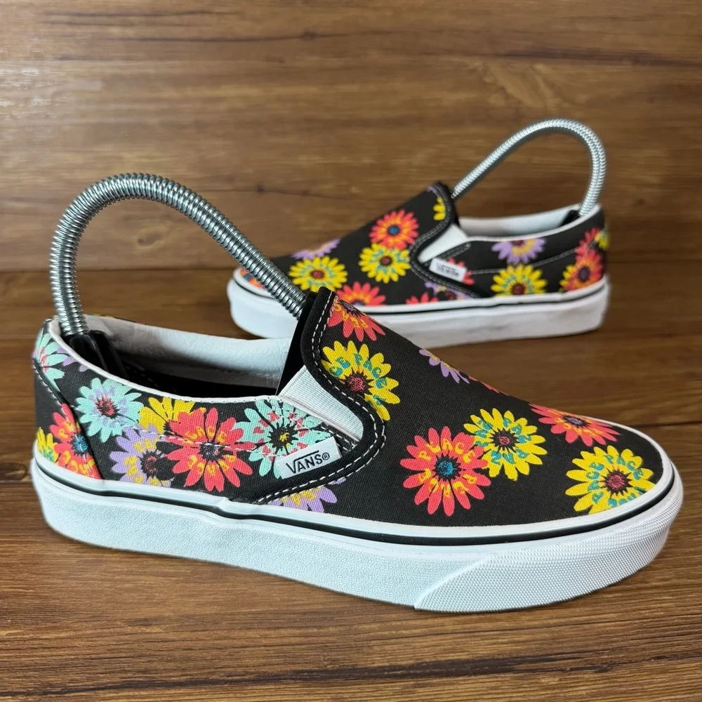 VANS ‘Peace‎ Floral’ Slip-On Sneakers Women’s Size 6 Shoes_2